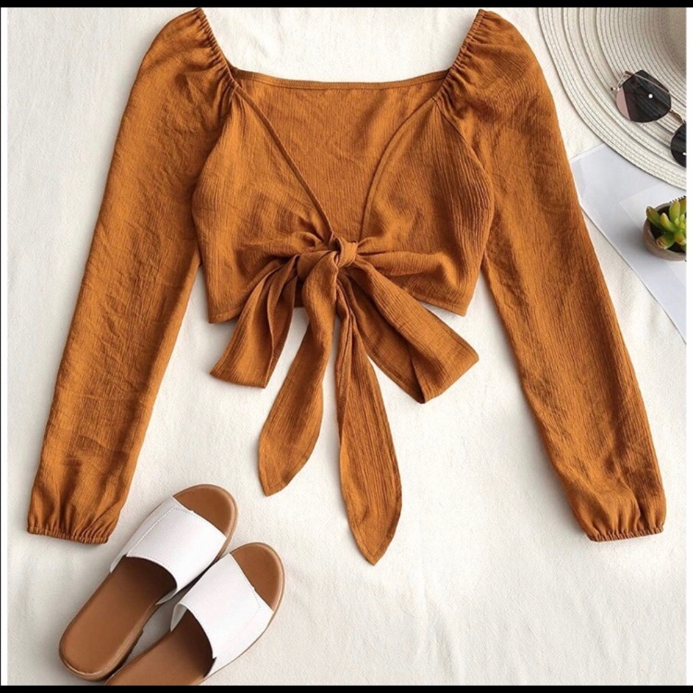Front tied crop top
